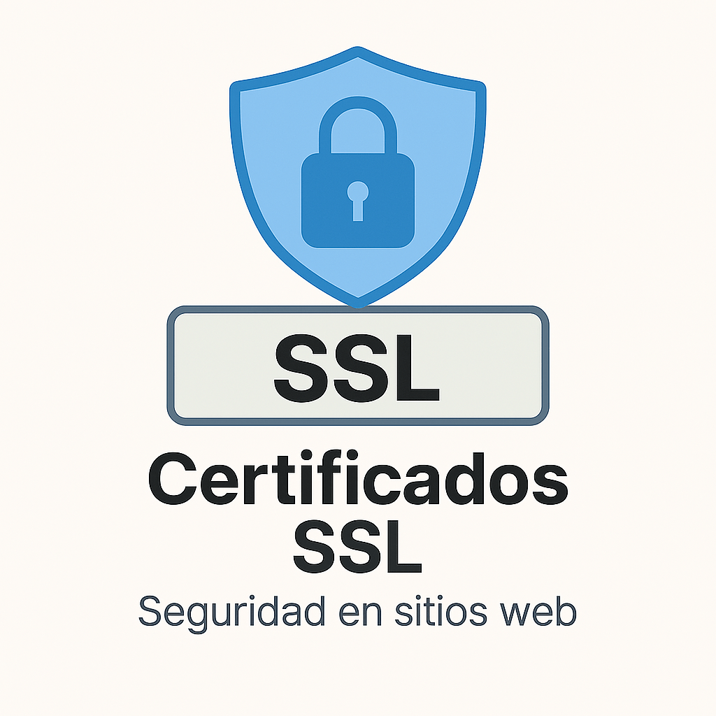 Icono de certificado SSL con escudo azul y candado blanco
